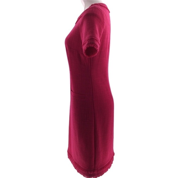 Karl Lagerfeld Paris Pink Tweed Eyelash Dress - Picture 5 of 12